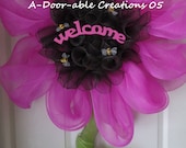 10.00 Off..Use Coupon Code..WHiMsiCaL..BLACK EYED SUSAN Deco Mesh Wreath
