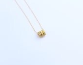 Triple hex nut necklace - 14k gold filled necklace - simple jewelry