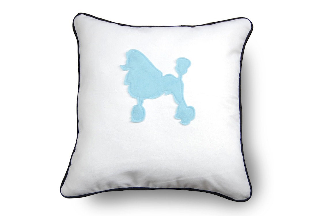 French Poodle Silhouette Pillow with pillow insert 18X18