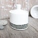 Hand-painted vintage sugar bowl "somewhat angular", black and white