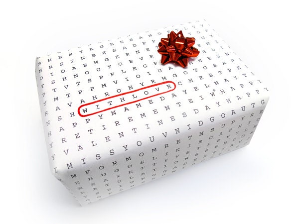 2 Sheets of Universal Word Search Wrapping Paper Gift Wrap - 19.7" x 27.6" per sheet