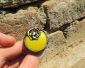 LIME romantic ring, ring green, statement ring, cocktail ring,  Art Jewelry,  by MARIAELA, rustic