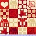 Yard of Marcus Fabrics 4524 0157 Hickory House by Faye Burgos Red Tan Beige Quilt Blocks