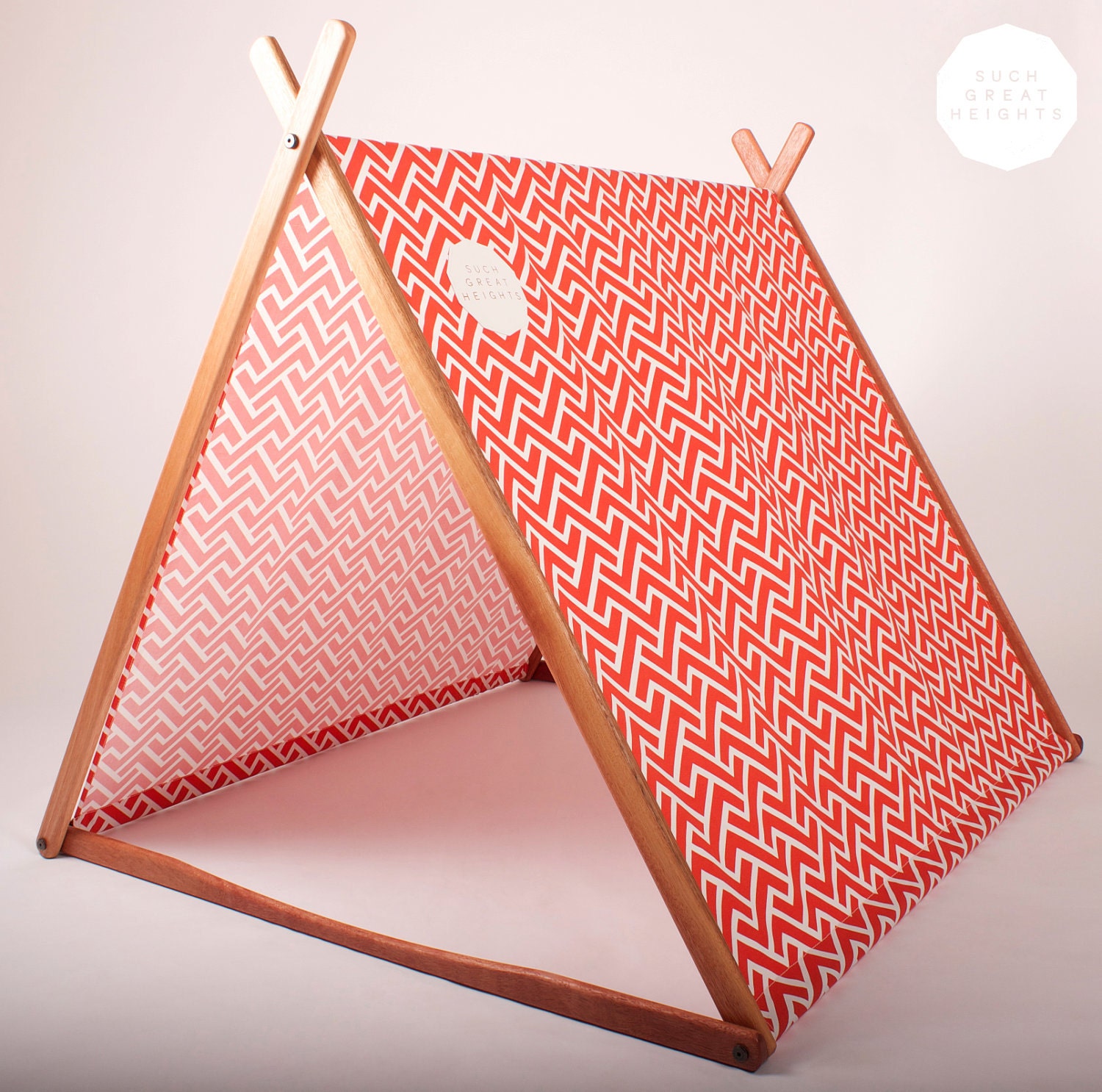 Wonder Tent & Clothes Rack Conversion Kit (Red Geometric Organic Cotton Canvas)