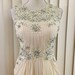 Cream Lace Rhinestone and Sequin Chiffon Gown