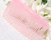 Vintage Hair Comb, Baby Pink, Celluloid Plastic, Designer HONG KONG, 1960s Mad Men, Spring Accessory / Jewelry