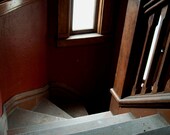 Dark Red Stairway Photograph 25" X 38" - STORMAphotography