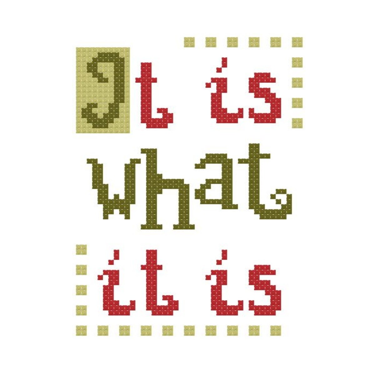 It Is What It Is Cross Stitch Pattern PDF