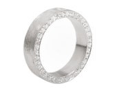 Titanium Diamond wedding band. Men wedding band. Side diamonds. Hefty. Eternity. Alliance. US 9