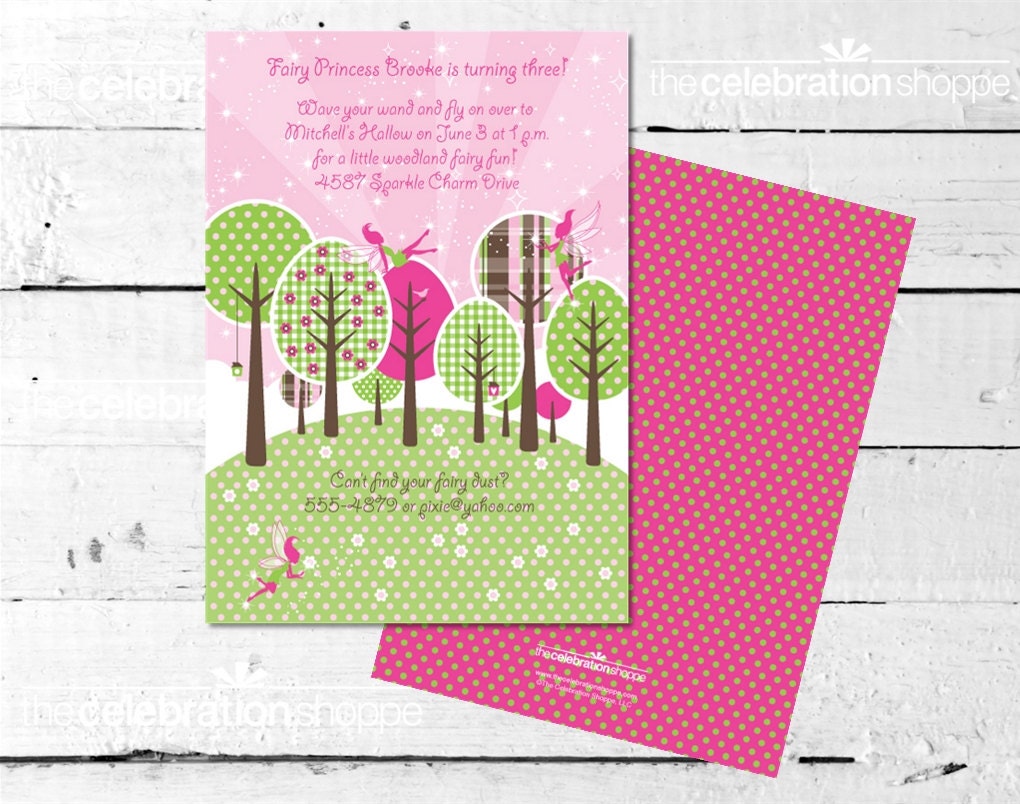 WOODLAND FAIRY Birthday INVITATION