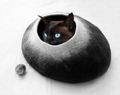 Large Cat Bed Cat Cave with Free Ball Black darkness - LoveCatCaves
