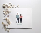 Custom Illustration . Watercolor Portrait . Original Painting . Reception Decor . Housewarming Gift . 8.5 x 11"
