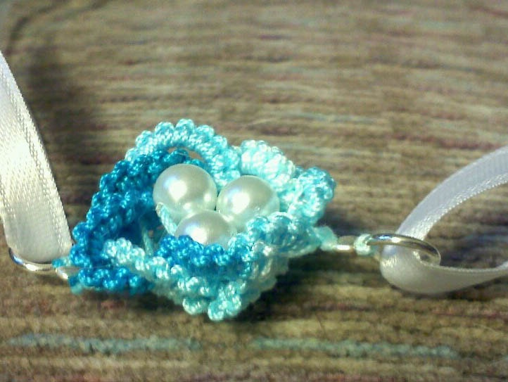 Tatted Bird's nest pendant