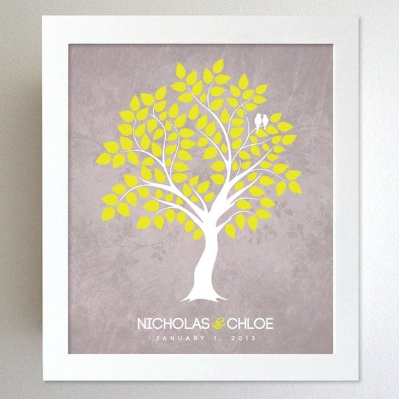 Personalized Wedding Gift - Family Tree - Engagement Gift - Custom Colors for the home 8x10 Print