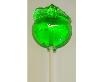 1 dz Hard Candy Small Apple Shaped Lollipop Party Favors w/ Personalized Back Labels