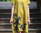 yellow red green flax Sexy Casual big Pleat  Linen Maxi Dress Day dress Linen dress/ Linen skirt big pocket Sundress Long Maxi Skirt qz59