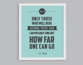 140.6 Ironman Triathlon T.S. Eliot Retro 8x10 Print - Inspirational Exercise Quote