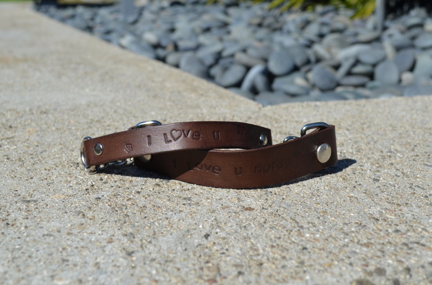 His & Hers Customized Handmade Leather Bracelet Love Set
