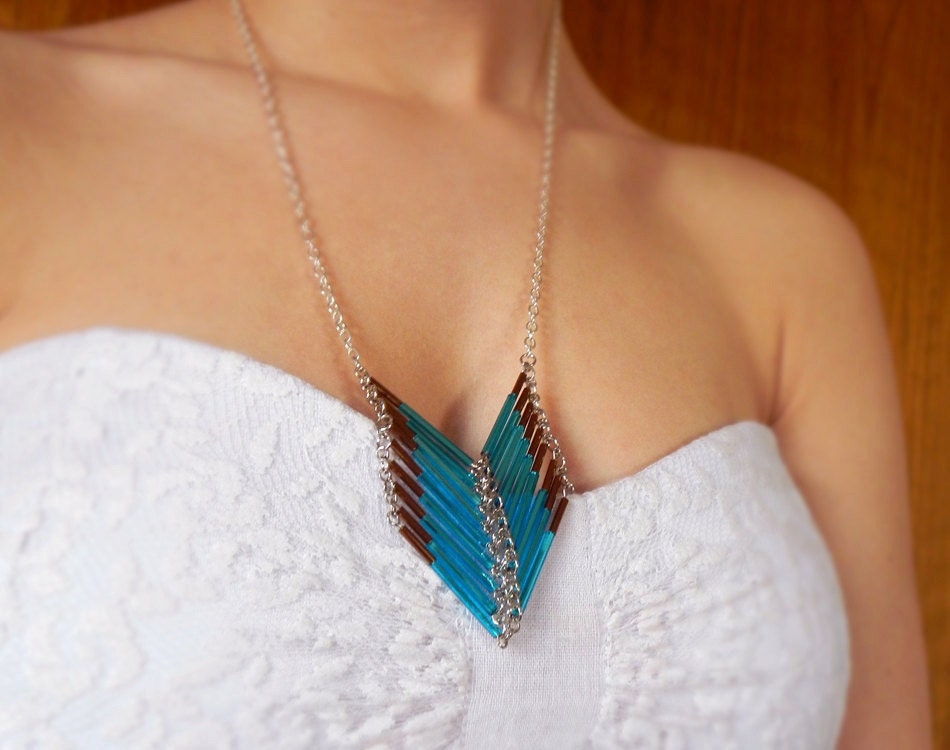 Tribal Necklace - Chevron Necklace - Native American Necklace