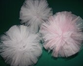 Tulle Pom Poms- Set of 3 Small Hanging Pom Poms -Available in ANY Colors