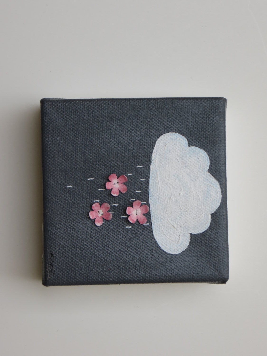 Original painting, mixed media, nursery art, acrylic painting, mini canvas art, Spring