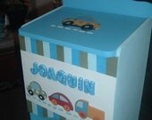 Diaper organizer car  boy kids room nursery bedding transportation wooden storage