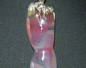 Unique Beautiful Abstract Glass & Silver Icicle Pendant