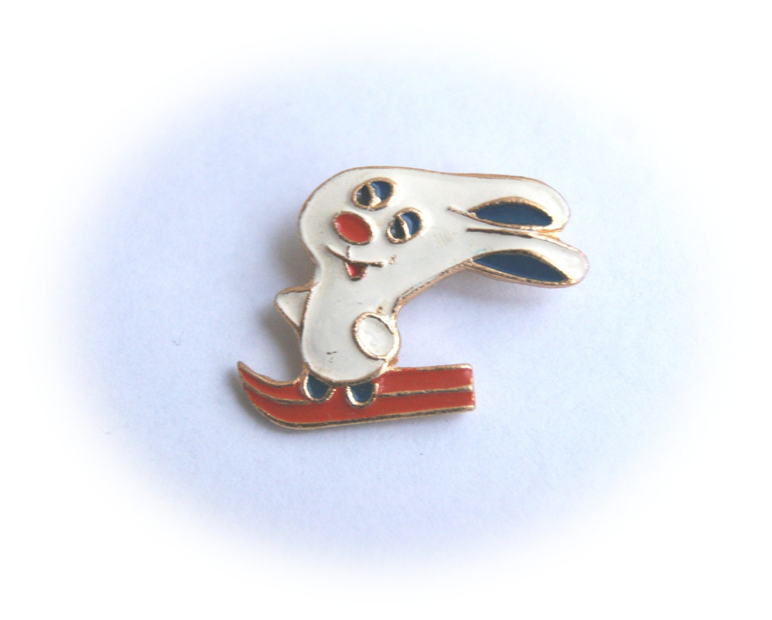Vintage USSR pin sliding rabbit  for children/kids