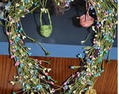 Spring Wreath-Door Decor-Wall Hanging-Summer Decoration-Twig Wood Wreath-Re Claimed-Cottage Chic-Traditional