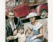 Colored Pencil Drawing from a Vintage Photo