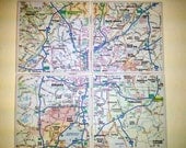 Map of Atlanta - Set of 4 Ceramic Coasters - GA