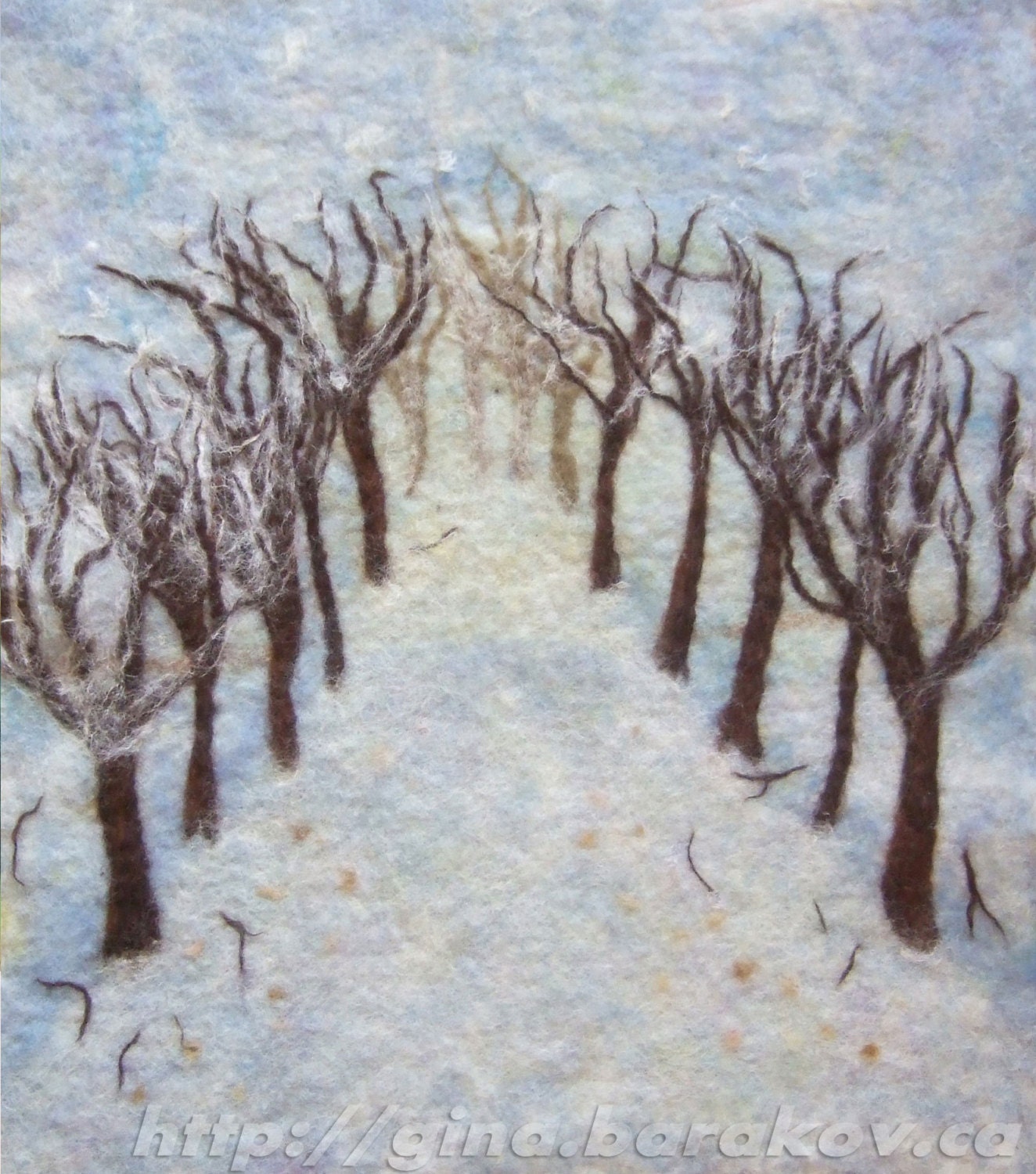 Winter Pathway - Fibre Art ,  Wall Hanging,  Home Decor