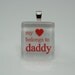 My Heart Belongs to Daddy Glass Pendant: Necklace Dad Charm, Father Jewelry, necklace chain sold separately
