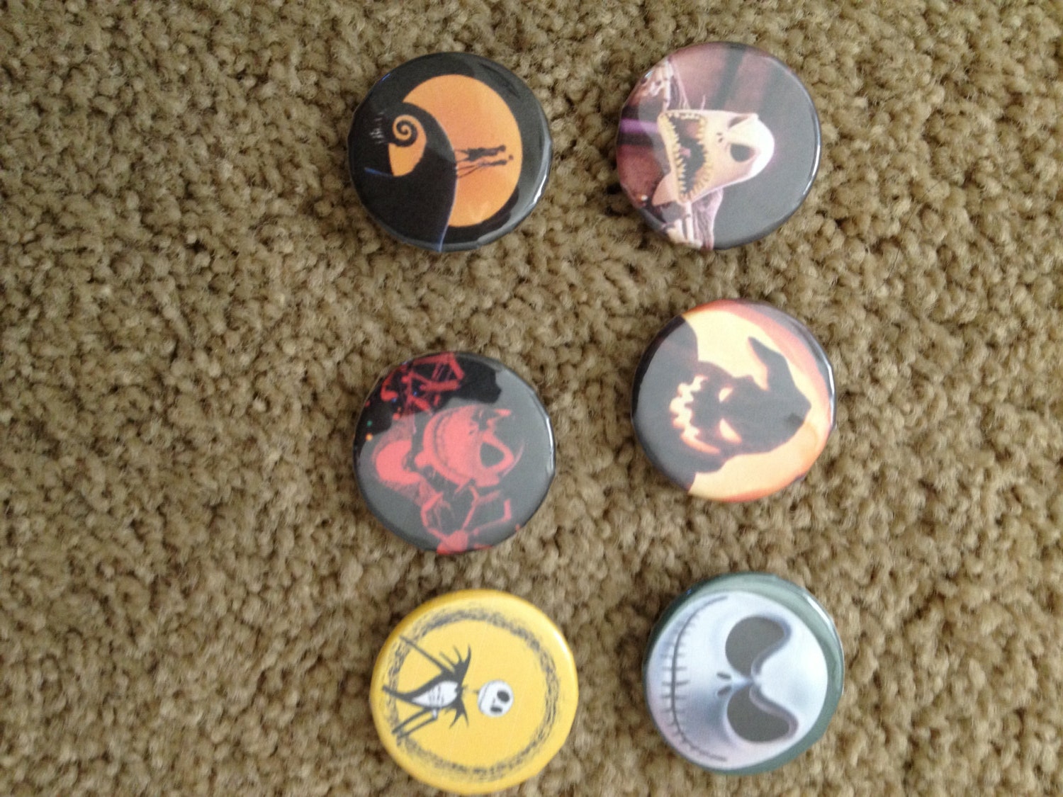 Nightmare before Christmas 1.25 pinback button set of 6