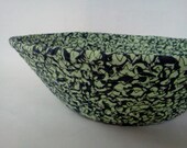Unique gift, Home Decor Storage Organization Eco-Friendly Coiled Fabric Pottery Rope Bowl Housewares Basket Green and Navy