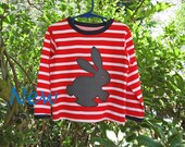 Girl"s and Boy's Sewing Pattern.Sloppy Joe Top with Bunny Applique. Children's PDF Sewing Pattern .