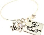 Keep Calm and Love Your Seabee Stackable bangle bracelet