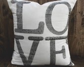 LOVE 4 Letter Word 16 x 16 Pillow Cover, home decor, family gift, new family, house warming, love, cozy