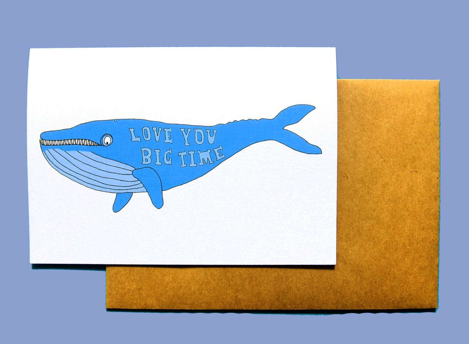 Love & Friendship Card - Love You Big Time (Whale) - Suitable for Anniversaries / Valentines / Birthdays