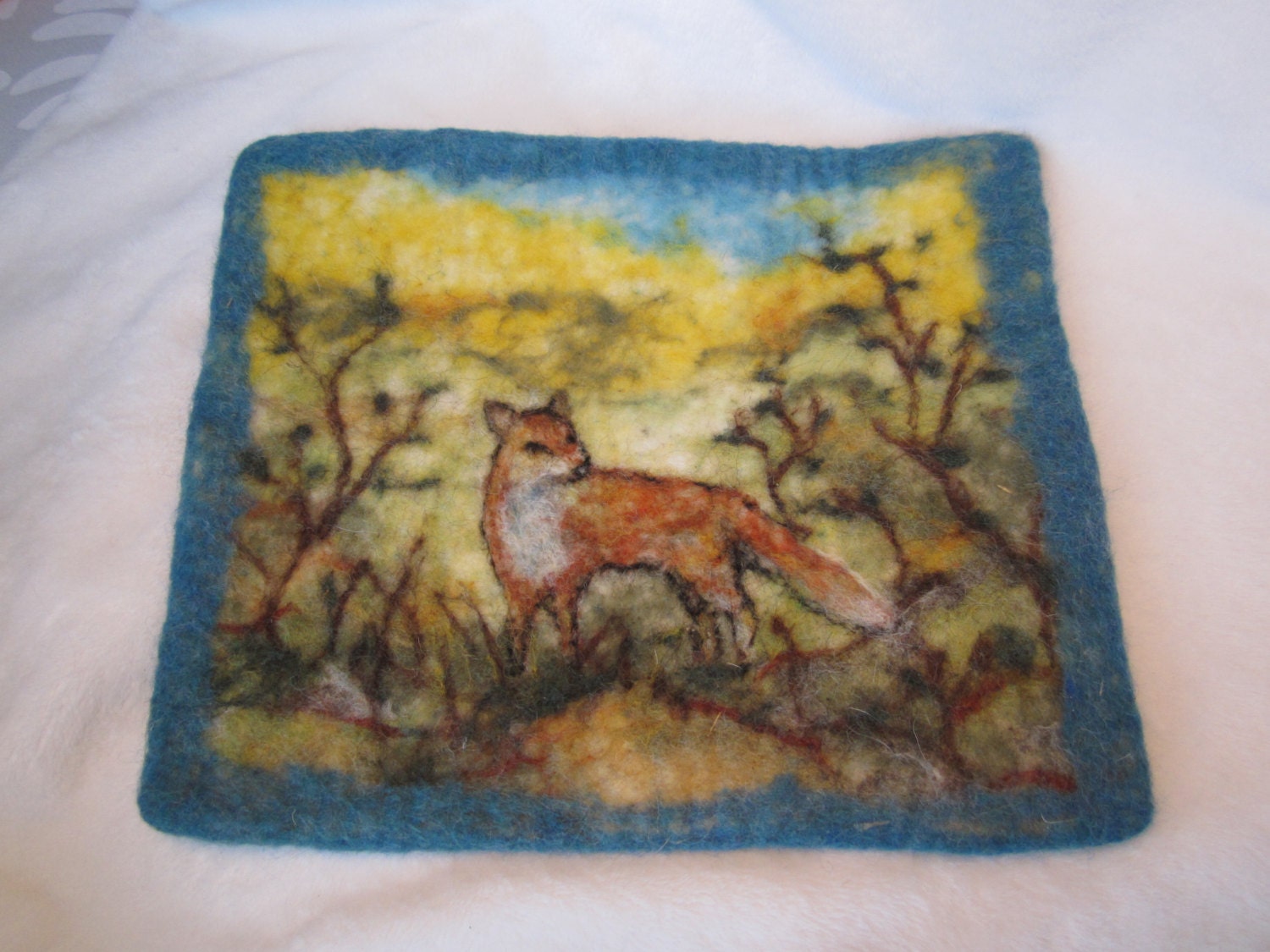 Unique Needle Felted Textile artwork, Lapland Fox, High quality needle felted artwork