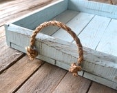 Light Blue Distressed Reclaimed Pallet Barnwood Serving Tray with Rope Handles