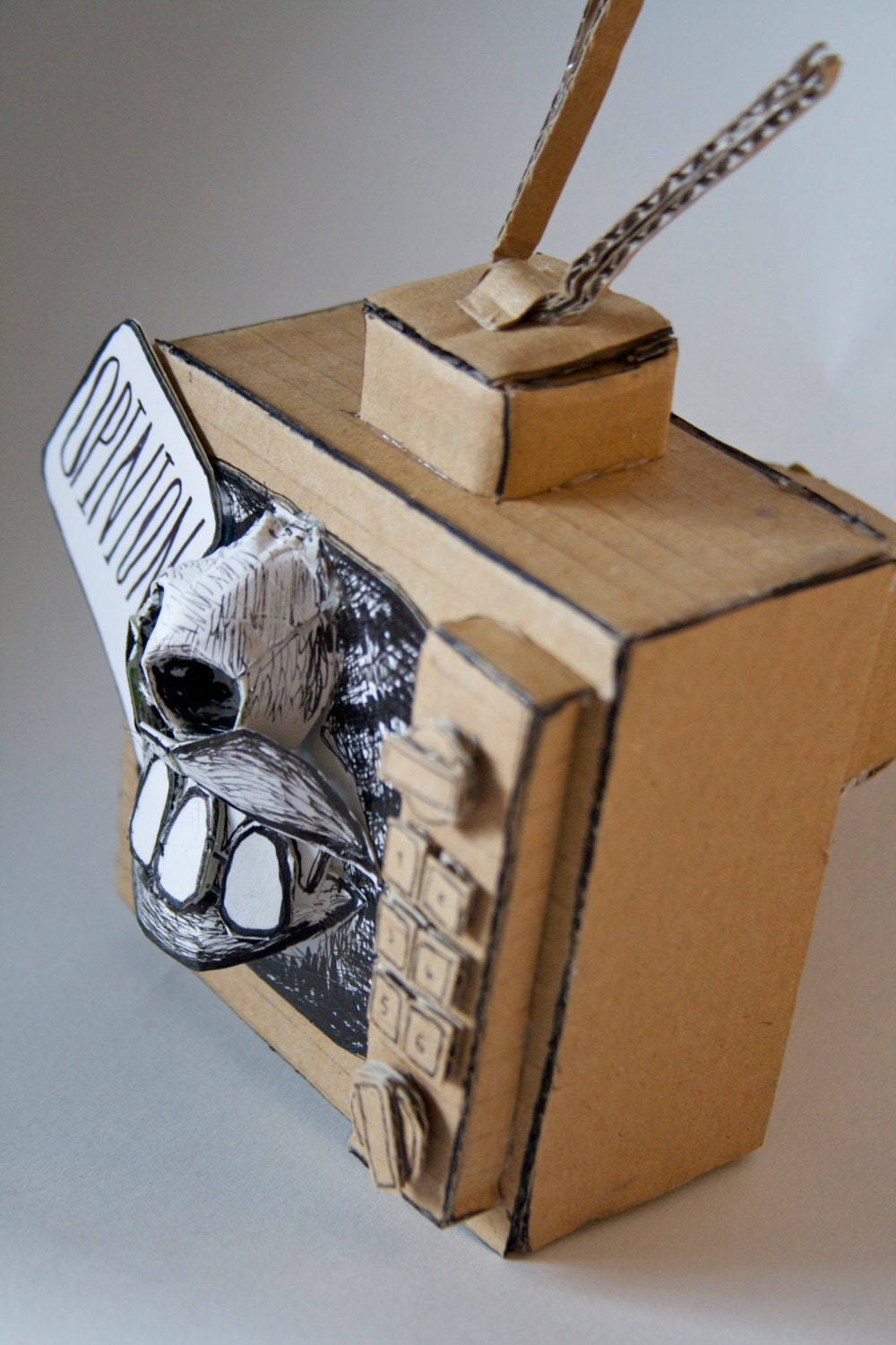 I Have A TV and I Have an Opinion - Cardboard Sculpture