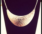 Silver Plated Crescent Statment Necklace