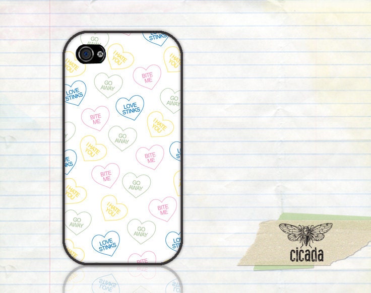 Funny iPhone Case - Anti Valentine Hearts  iPhone 4 Case, iPhone 4s Case, Cases for iPhone 5, iPhone Cover (0139)