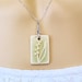 Green flower pendant,  May birthday,  ceramic flower pendant, birth flower