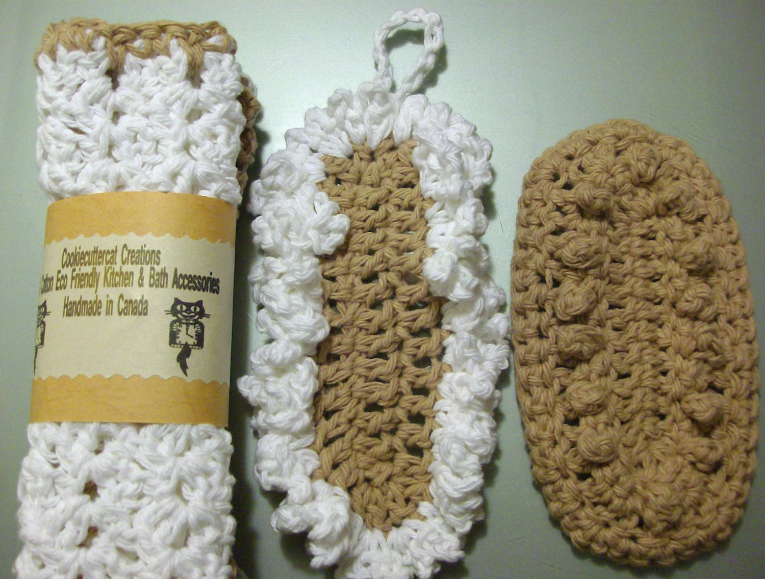 Crochet Dishcloths Washcloths Gift Set Cotton Eco Friendly Kitchen Bath Sink Body Face Scrubbie Soap Dish Mat wash dish cloth