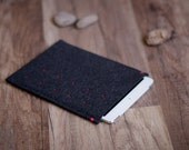 iPad Mini sleeve case cover, dotted anthracite felt, personalized, handmade