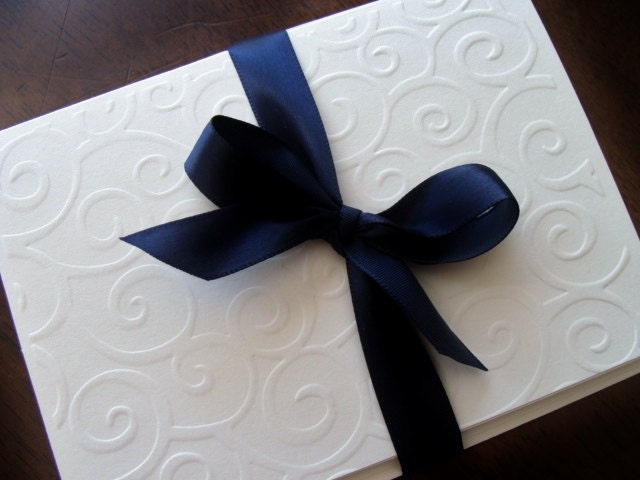 Set of 8, Swirls, Blank Cards, Embossed Cards, Notecards,Thank you Cards, Stationery, Paper Goods, Handmade Cards