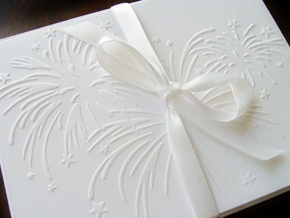 Set of 8 Fireworks, Blank Cards, Embossed Cards, Notecards, July 4th, Happy New Year, Stationery, Paper Goods, Handmade Cards
