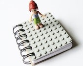 Tiny Little Pocket Notebook with Grey Building Base, Mini Notebook, Note Pad, Paper Good, Geekery, Toy, Kitsch, Children